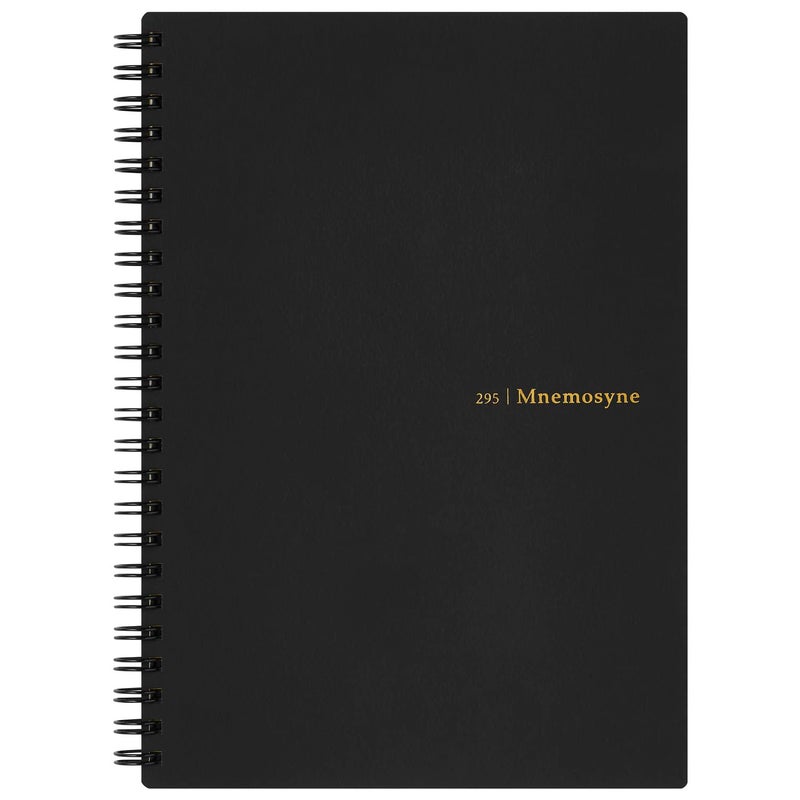 Maruman MNEMOSYNE Soft Cover Notebook 8.27 x 5.83 Inches (A5), 7mm ruled 24-line, 80 Sheets, Black, 1 ea. (N295-05) - Image 1